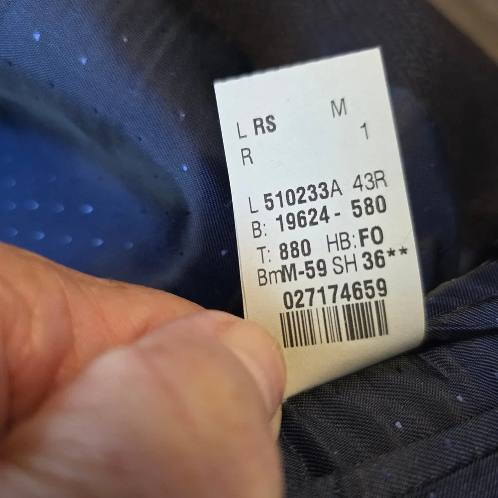 Calvin Klein Mens‎ Navy Blue Herringbone 100% Wool 3-Button Blazer Jacket Canada
